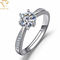 Adjustable Womens Sterling Silver Diamond Wedding Rings