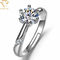 Pave Setting Silver Diamond Wedding Ring Engraving For Women