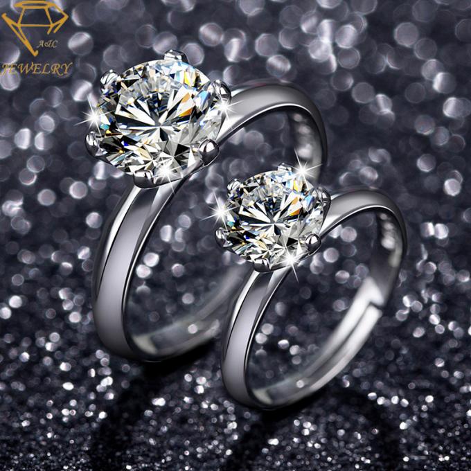 3A Cubic Zirconia Adjustable Wedding Rings For Arthritic Fingers
