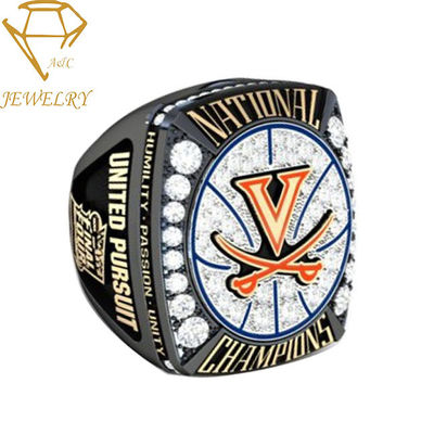 Customize Metal Sports Champions Rings Basketball Championship Rings with More Diamonds