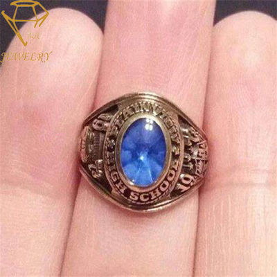 High School Embossed College Mens Class Ring