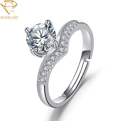 Diamonds Personalized Silver Ring