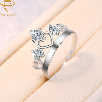 AAA Cubic Zirconia Personalized Rings Crown Shape Queen