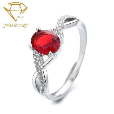 Oval Ruby Vintage Silver Engagement Rings Environmental Copper