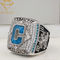 Embossed Custom Championship Ring Silver Gold Plating With CZ Stones