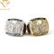 Embossed Custom Championship Ring Silver Gold Plating With CZ Stones