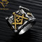 Gold Blue Lodge Stainless Steel Past Master Ring