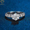 Pave Diamonds Wedding Silver Ring With Name Engraved
