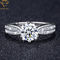Cubic Zirconia Silver Diamond Engagement Rings Shiny Polish