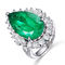 Teardrop Emerald Stone Engagement Ring Prong Setting