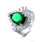 Teardrop Emerald Stone Engagement Ring Prong Setting