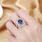 Hollow Silver AAA Cubic Zirconia Sapphire Wedding Ring Prong Setting