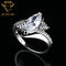 Big Eye Shape S925 Sterling Silver Wedding Ring AAA Cubic Zirconia